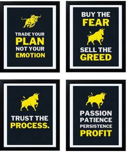 होला होम्स! Stock Market Poster (Set of 4), Trading Quotes Wall Frame Size - 8 x 10 Inch डिजिटल रीप्रिंट 10 inch x 8 inch पेंटिंग