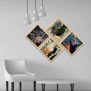 GoArt Premium wall painting african waril art set of 4 art23 Digital Reprint 15.5 inch x 15.5 inch Painting