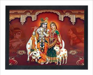 Chitransh Gifts Lord krishna and Radha Wall Mounted Painting Digital Reprint 20 inch x 14 inch Painting