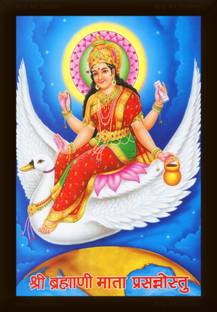 Braj Art Gallery Shri Brahmani Mata Photo Frame Digital Reprint 19.5 inch x 13.5 inch Painting