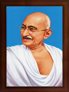 Craft Quest Freedom fighter Mahatma Gandhi portrait Digital Reprint 14 inch x 10 inch Painting