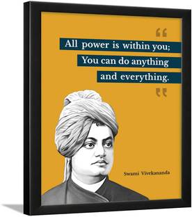 LUV ART Swami Vivekananda Motivational Quotes For Office & Student Posters With Frame Digital Reprint 11 inch x 9 inch Painting