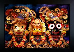 CrowdHall Jagannath Photo Frame | Lord Jagannath Photo Frame Digital Reprint 10 inch x 13.5 inch Painting