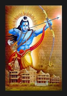 jog craft shree ram chandra photo, ram mandir photo frane Digital Reprint 14 inch x 10 inch Painting