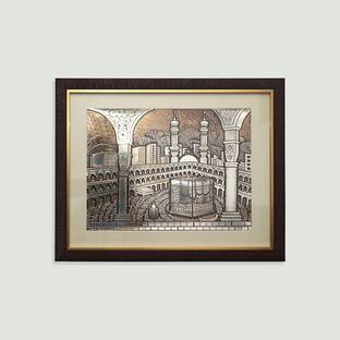 SHREE KALA ENTERPRISES Transform Your Space with Holy Khana Kaaba Art Embossed 15 inch x 19 inch Painting