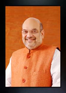 CrowdHall Amit Shah Photo Frame | Amit Shah Poster Digital Reprint 13.5 inch x 10 inch Painting