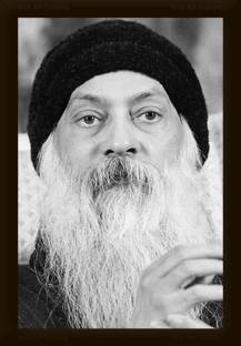 Braj Art Gallery Osho Acharya Rajneesh Still B&W Photo Frame Digital Reprint 19.5 inch x 13.5 inch Painting
