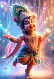 Anaadi Bal Krishna Ji Photo Poster For Home & Office Decoration Digital Reprint 12 inch x 18 inch Painting