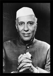 jog craft pandit jawaharlal nehru photo frame, nehru ji photo frame Digital Reprint 14 inch x 10 inch Painting