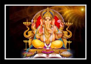 jog craft ganesh ji photo frame| ganeesh ji painting| ganesh ji photo Digital Reprint 12 inch x 18 inch Painting