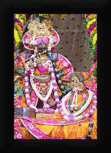 Braj Art Gallery Shri Radha Vallabh Lal Ji Vrindavan Shringaar Darshan Small Photo Frame Digital Reprint 10.5 inch x 7.5 inch Painting