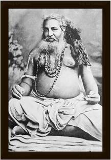 Braj Art Gallery Bijoy Krishna Goswami Real Old Photo Frame Digital Reprint 19.5 inch x 13.5 inch Painting
