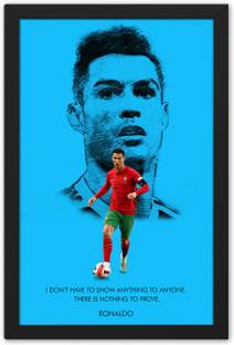 Ritwika's Portugal Footballer Player Cristiano Ronaldo Sports Framed Poster Digital Reprint 13.5 inch x 9.5 inch Painting