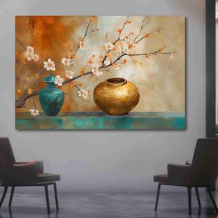 saf 36 inch Unframed Rolled Art Print Abstract Flower Canvas Sticker For Home Décor CR-146 Self Adhesive Sticker
