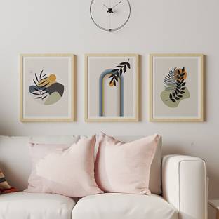 Art Street Abstract Botanical Boho Wall Art Framed Art Print Modern Aesthetic Décor Digital Reprint 17 inch x 13 inch Painting