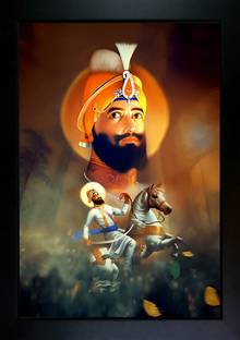 CrowdHall guru gobind singh ji photo frame Digital Reprint 13.5 inch x 10 inch Painting