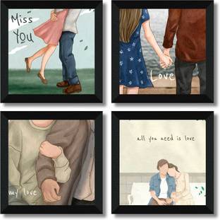 saf Couple Love Theme Painting for Valentine Day Digital Reprint 10 inch x 10 inch Painting