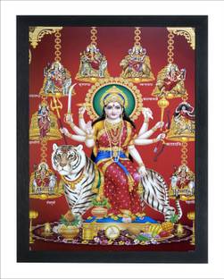 Devatwal Mata Durga Devi Photo Frame For Wall Mounted Painting Digital Reprint 14 inch x 10 inch Painting