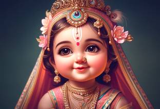 Anaadi Shree Ji Radha Rani Photo Poster for Home & Office Decoration Digital Reprint 12 inch x 18 inch Painting