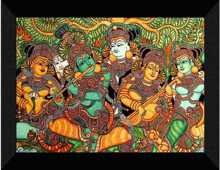 saf 14 cm Kerela Mural Religious Wall Décor Painting Self Adhesive Sticker