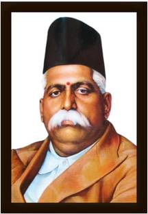 AARTKALA Keshav Baliram Hedgewar RSS Founder Photo Frame Digital Reprint 14 inch x 10 inch Painting