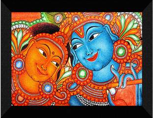saf 14 cm Kerela Mural Religious Wall Décor Painting Self Adhesive Sticker