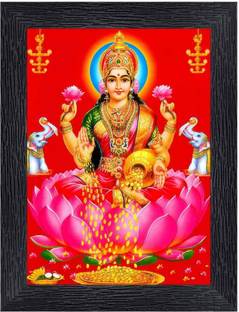 ag pro comfort Maa Laxmi Ji Photo Frame ,Laxmi Wall Painting Digital Reprint 10 inch x 8 inch Painting