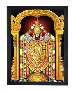 Chitransh Gifts Tirupati Balaji Photo Frame Digital Reprint 20 inch x 14 inch Painting