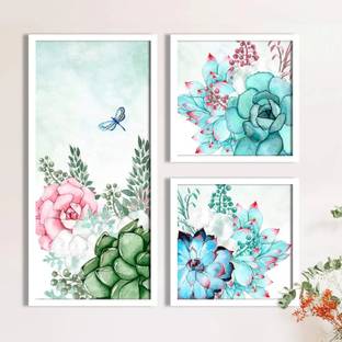 Painting Mantra Framed Wall Hanging Floral Art Prints For Home Decor Digital Reprint 19 inch x 9 inch Painting