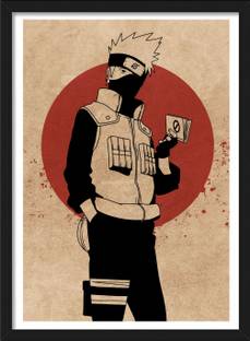 Wallify YourCanvas - | Kakashi Hatake - Naruto Characters' Framed Posters Digital Reprint 13 inch x 10 inch Painting