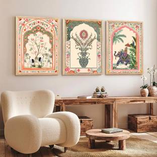 KOTART Madhubani wall art Painting Traditional art Frame For Living Room Hotel Digital Reprint 13 inch x 10 inch Painting