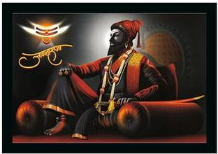 LVY ART Chatrapati Shivaji Maharaj Photo Frame Big Size | Shivaji Maharaj Frame Digital Reprint 9 inch x 11 inch Painting