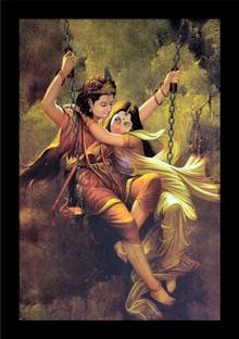 jog craft radha krishna photo frame| radha krishna photo| radha krishna love painting Digital Reprint 14 inch x 10 inch Painting