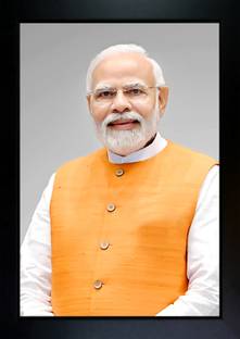 CrowdHall Narendra modi photo frame Digital Reprint 13.5 inch x 10 inch Painting