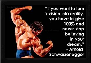 Braj Art Gallery Arnold Schwarzenegger Vision into Reality Poster Photo Frame Digital Reprint 19.5 inch x 13.5 inch Painting