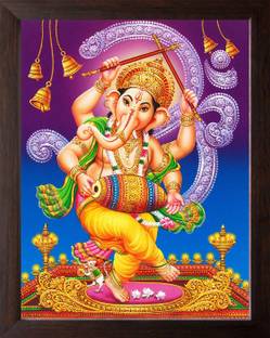ag pro comfort Ganesha/Ganpati in Dancing Painting Digital Reprint 10 inch x 8 inch Painting