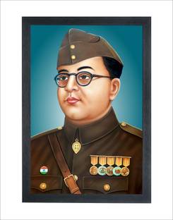 Devatwal Netaji Subhas Chandra Bose Photo Frame For Wall Mounted Painting Digital Reprint 14 inch x 10 inch Painting