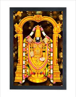 Devatwal Tirupati Balaji Hindu Temple Photo Frame For Wall Mounted Painting Digital Reprint 10 inch x 14 inch Painting
