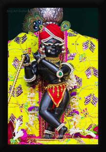 Braj Art Gallery Shri Radha Raman Lal Vrindavan in Langot Photo Frame Digital Reprint 19.5 inch x 13.5 inch Painting