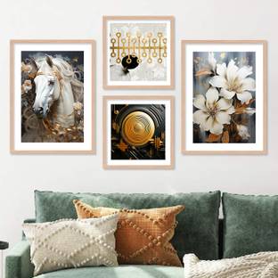 KOTART Modern Art Framed Paintings for Living Room PaintingBBR225 Digital Reprint 33 inch x 10 inch Painting