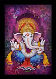 जॉग क्राफ्ट ganesh ji painting| religious painting| god painting डिजिटल रीप्रिंट 14 inch x 10 inch पेंटिंग