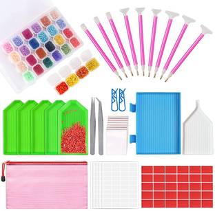 PROBEROS DIY Diamond Painting Tools and Accessories Kits,Embroidery Box,Paint By Numbers Canvas 15 inch x 5 inch Painting
