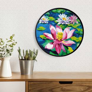 PrintCrown Lotus In Lake Art Acrylic 20 inch x 20 inch Painting