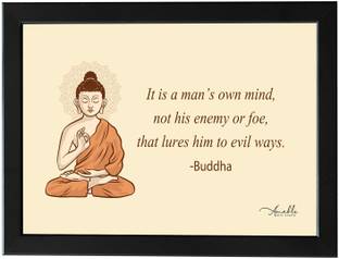 Amable Arts Buddha, buddhism, buddhist Quotes Posters with Black Color Wood Frame Digital Reprint 11 inch x 14 inch Painting