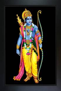 lvy Shri Ram Photo Frame Pooja Room & Wall Décor Digital Reprint 11 inch x 9 inch Painting