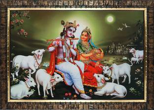 Rayno craft Radha Krishna Ji Photo Frame PB888 Acrylic 9 inch x 12 inch Painting