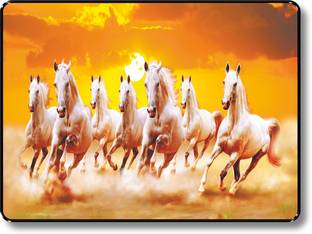 saf AF 7 Horses Framed Digital Reprint 11 inch x 14 inch Painting