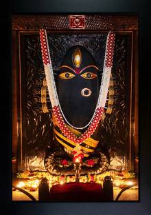 CrowdHall Linga Bhairavi Photo Frame |Linga Bhairavi Devi Digital Reprint 13.5 inch x 10 inch Painting