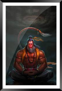 Bhawana Creation Hanuman ji digital photo frame Digital Reprint 12 inch x 8 inch Painting