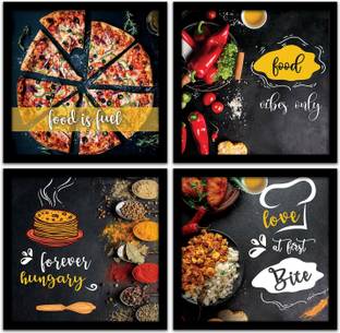 Kitchen Quotes Wall Posters with Frame - Food Posters for Wall - Restaurant theme, framed wall posters / painting for kitchen / room / restaurant decor - Wall Posters for Room Motivational Paper Print